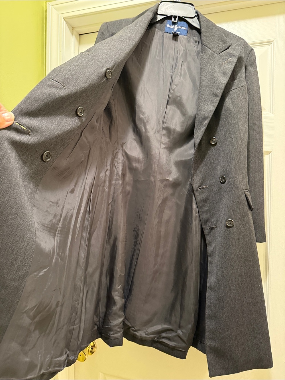 Vintage Ralph Lauren Wool Frock Coat 6 USA Double Breasted Equestrian - Picture 5 of 8